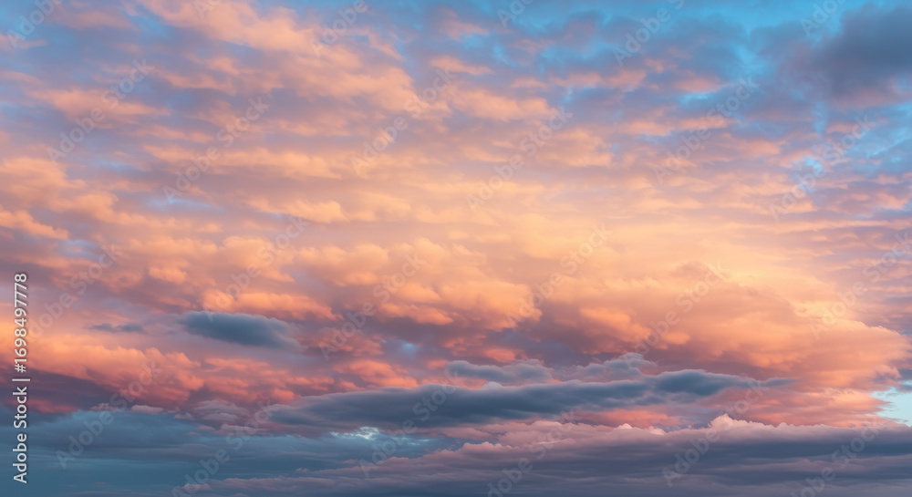 Fototapeta premium Dramatic sunset clouds colorful sky