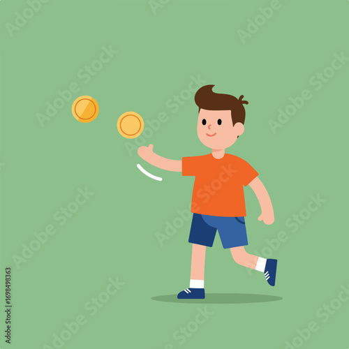 Boy Tossing Coins
