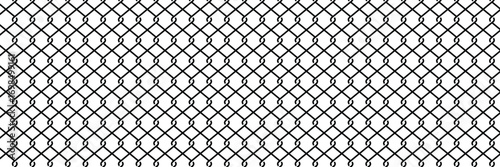 Seamless steel wire chain-link fence vector pattern, metal mesh texture background.