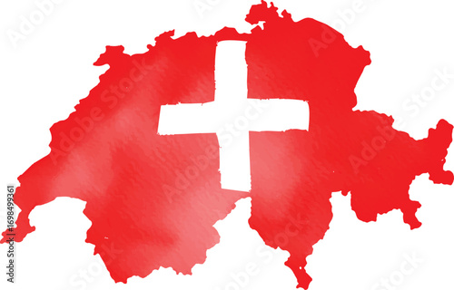Watercolor Switzerland flag vector
