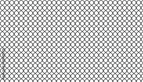 Seamless steel wire chain link fence vector pattern, metal lattice diamond mesh grid background.