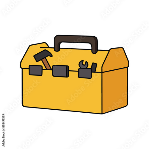 Yellow toolbox with tools