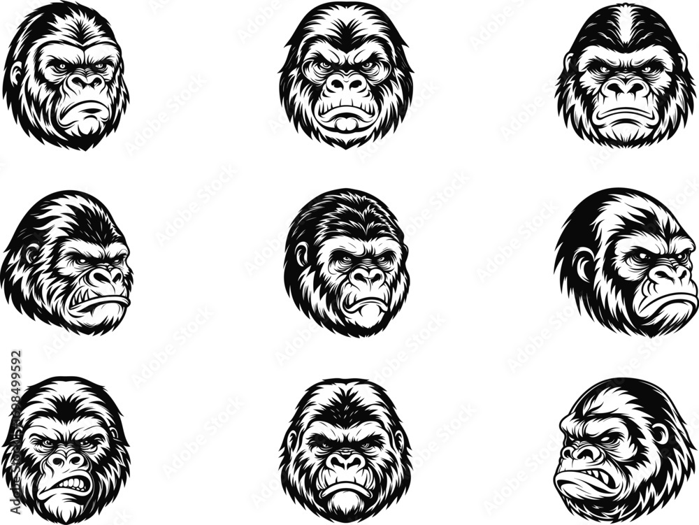 Obraz premium Fierce Gorilla Head Decal