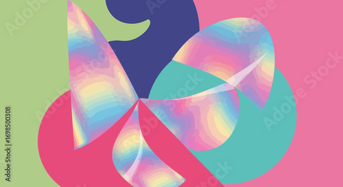 Abstract Iridescent Bow Design.