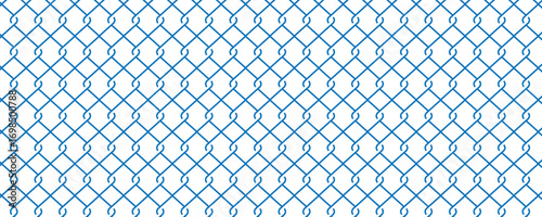 Art & Seamless steel wire chain link fence vector pattern, industrial metal mesh background.