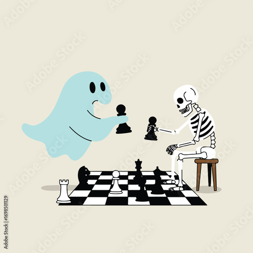 Chess Match Ghostly Game