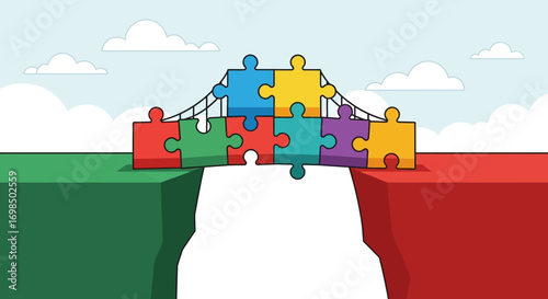 Jigsaw Puzzle Bridge - Connecting Gaps and Building Solutions.