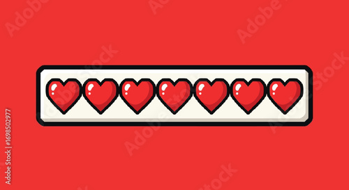 Pixelated Hearts Health Bar.