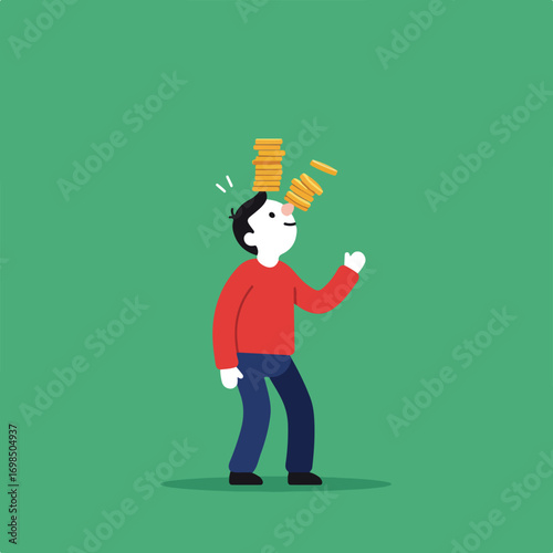 Man Balancing Coins
