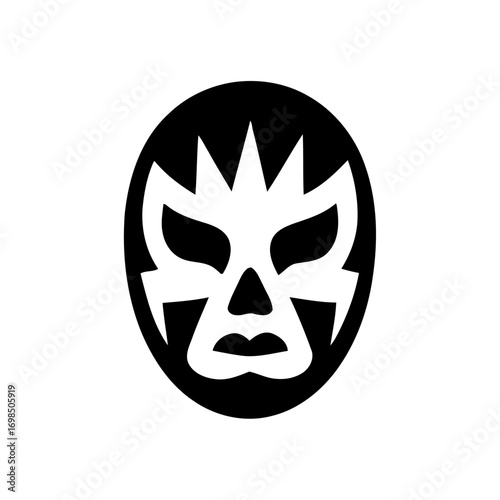 halloween skull mask. Black and white lucha libre mask icon