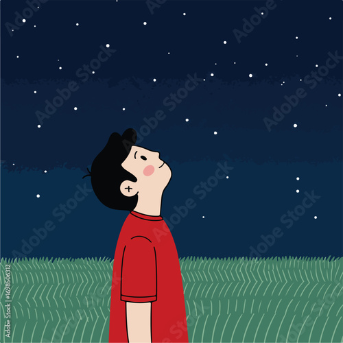 Stargazer on grass