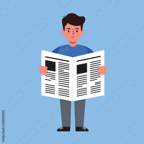Man Reading News