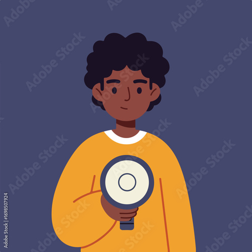 Person with megaphone