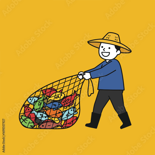 Fisherman with Catch