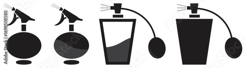 Elegant perfume bottle spray silhouette design.