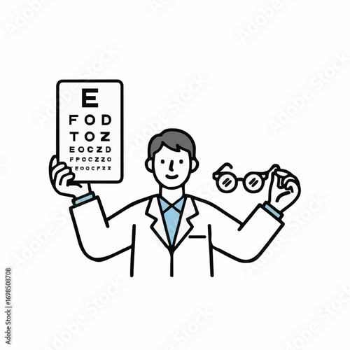 Eye Doctor with Eye Chart — Vector