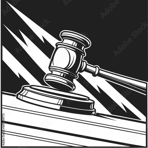 judge s gavel resting on wooden block under dramatic lighting
