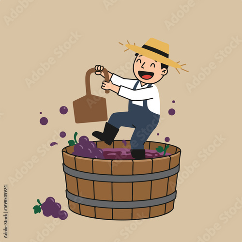Winemaker stomps grapes