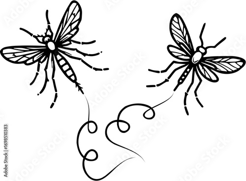 background ilustration mosquitoes