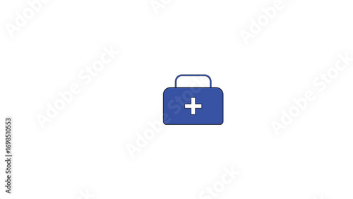 Illustration of a Blue First Aid Kit on White Background