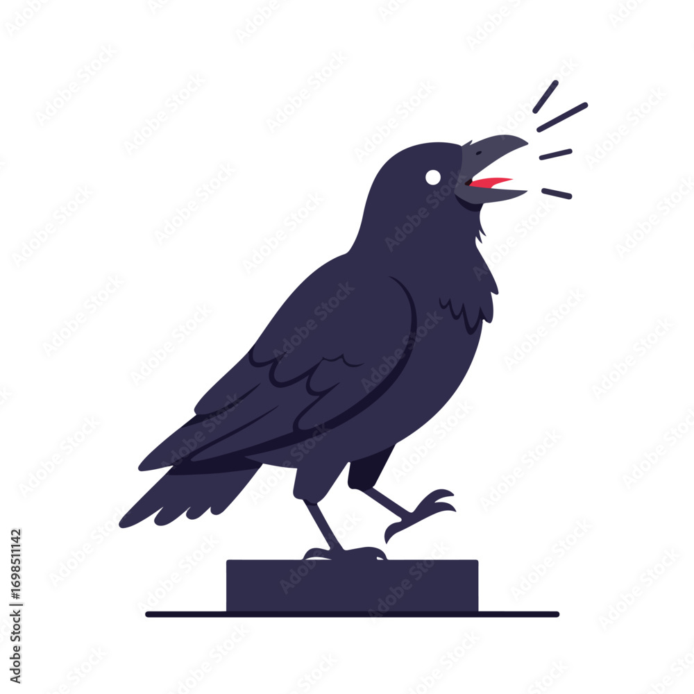Fototapeta premium Cawing Raven