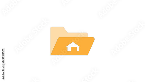 Yellow Home Folder Illustration Organizing Digital Files Neatly