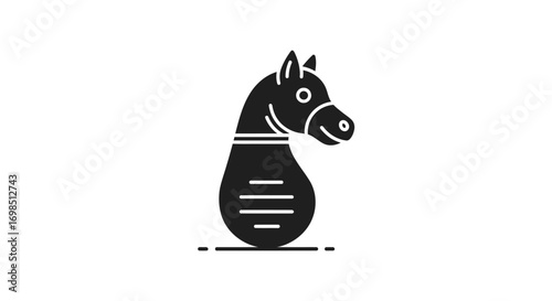 Black horse head vector silhouette illustration, perfect for a logo, tattoo, or wild animal design