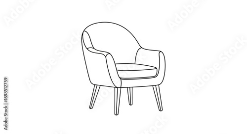 A stylish black leather office chair isolated on a white background with a modern interior design