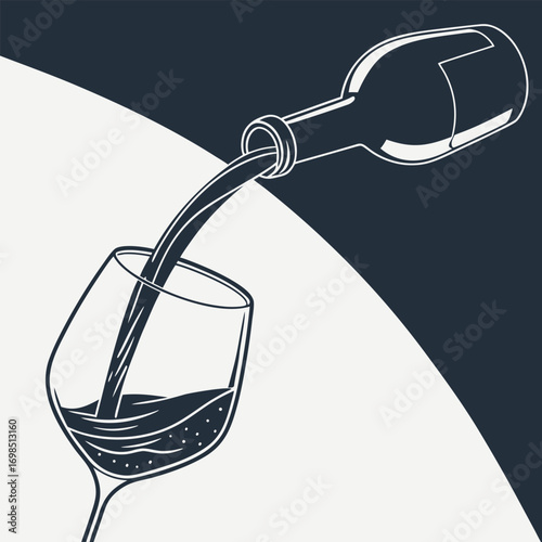 wine being poured from bottle into glass elegantly
