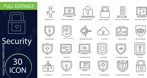 Minimalist Security Line Icons