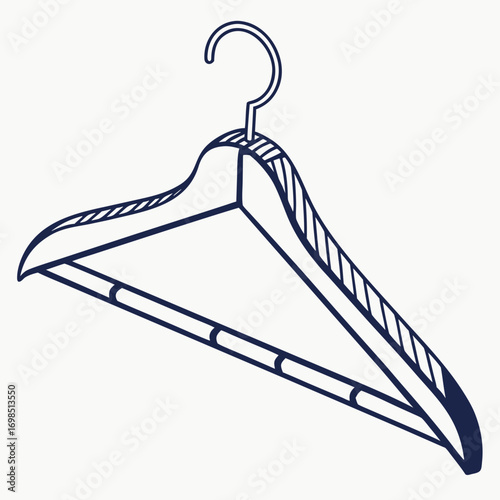 a simple line drawing of a clothes hanger