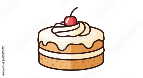 Delicious dessert with chocolate cake and a fresh cherry on top, perfect for a celebration or birthday party