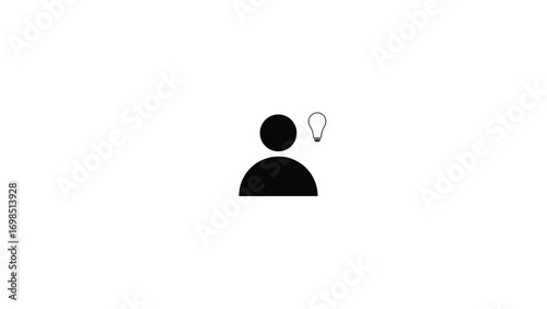 Person Icon with Light Bulb Represents Innovative Ideas