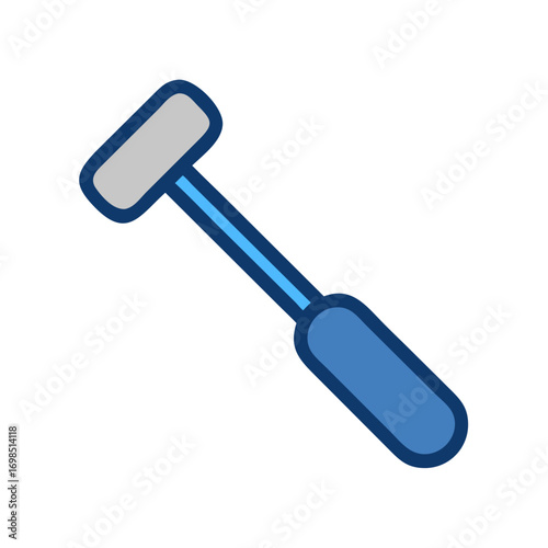 Illustration of a medical reflex hammer on black background