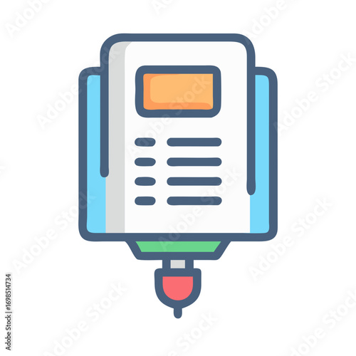 Stylized icon depicting an intravenous drip, against black backdrop