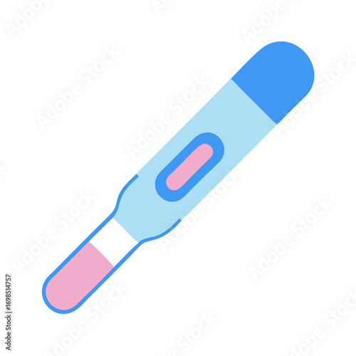 Stylized pregnancy test indicator with isolated black background