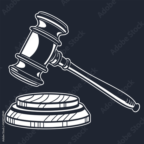 judge s gavel resting on wooden block symbolizing law enforcement