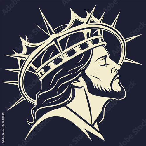 a man wearing a crown of thorns with radiant light