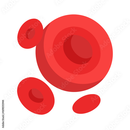 Red blood cells flat illustration on black background