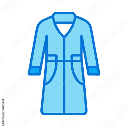 Illustration of a light blue robe on black background