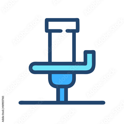 Abstract blue water dispenser icon on black background