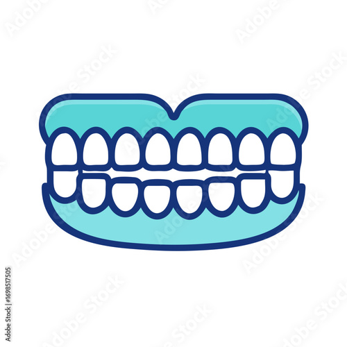 False teeth prosthesis with black background for dental care