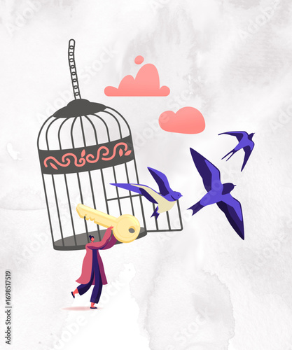 hand drawn vector illustration of pigeons
