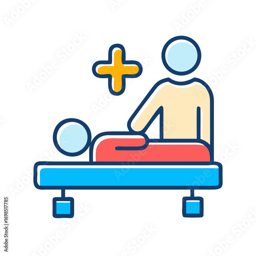 Medical massage therapy illustration on the black background art