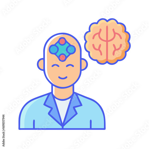 Conceptual image of mindful thoughts and brain power symbol