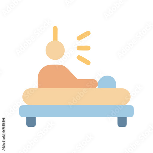 Patient receiving acupuncture therapy illustration on a black background