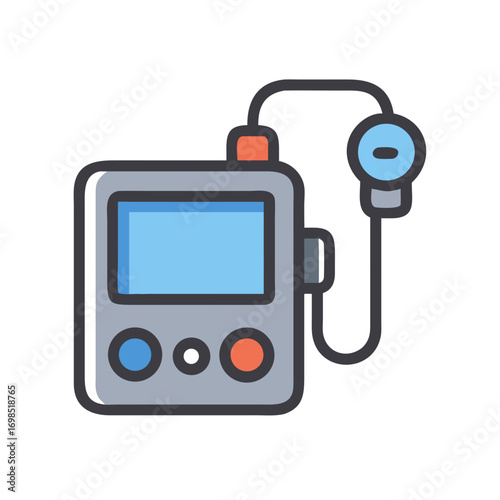 Modern Diabetes Insulin Pump Device on Black Background