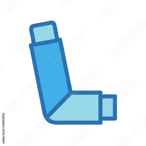 Isolated blue asthma inhaler for respiratory disease treatment
