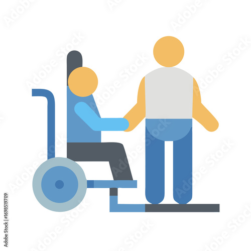 Icon illustrating support for individuals with disabilities or elderly