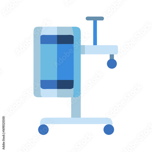 Medical ventilator vector graphic in flat style on black